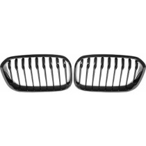 BMW 1-Serie F20 15-19 Enkelribbad Blanksvart Sportgrill / Njurar Performance-Look DIEDERICHS